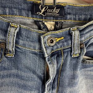 Lucky Brand Blue Jeans with Yellow Stitching